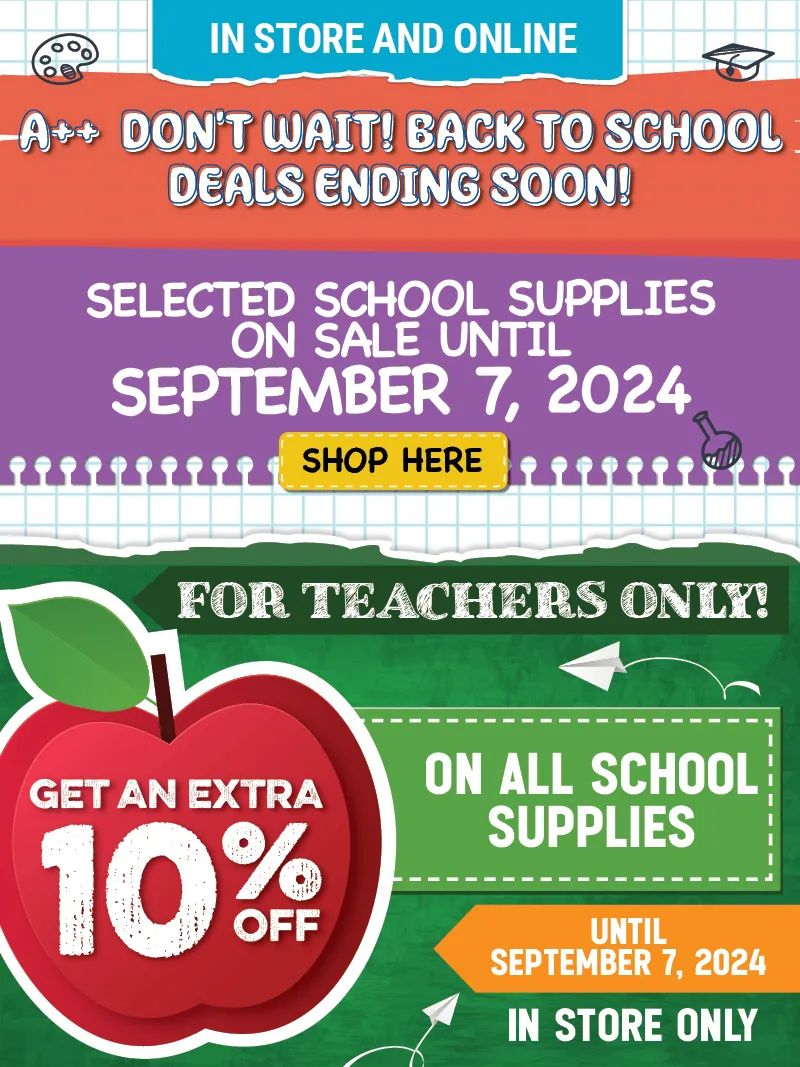 A++ Savings on Back to School Gear !