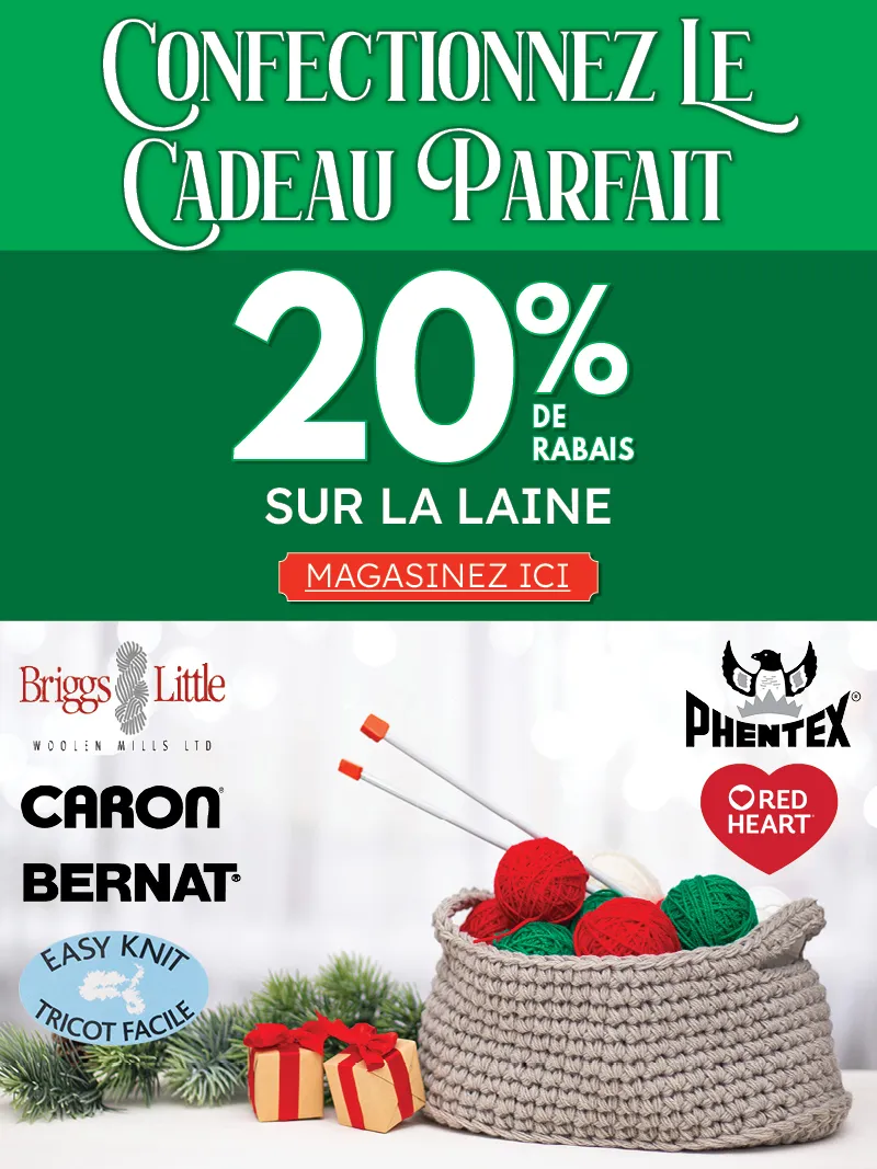 20% de rabais sur toute la laine