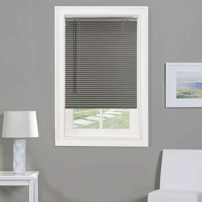 1" Grey cordless vinyl mini blinds - 40"x45"