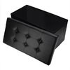 Large rectangular foldable faux-leather ottoman with storage - Black - 2