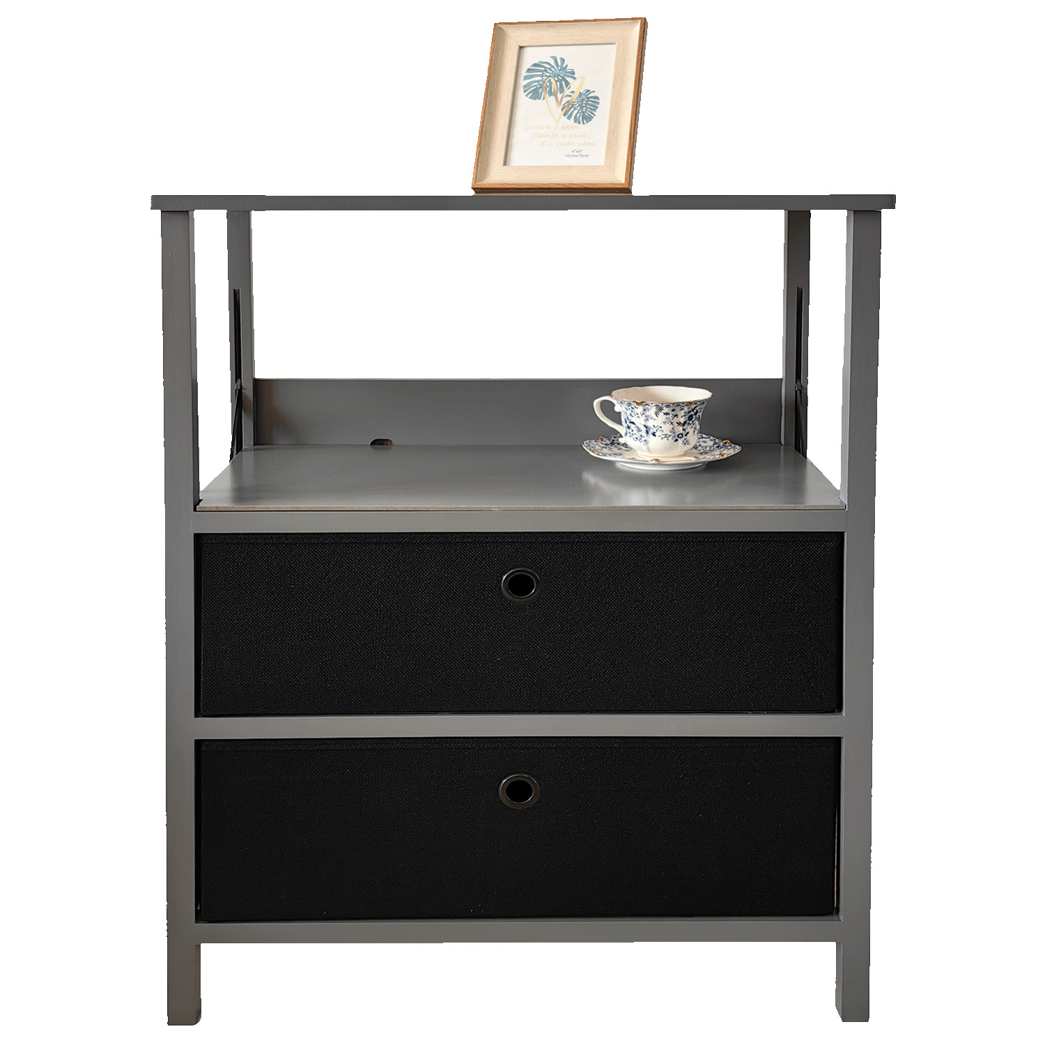 2-drawer foldable dresser storage unit