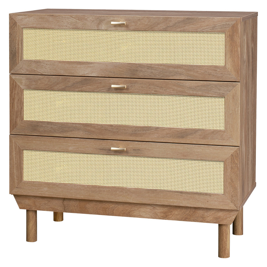 3- drawer woven rattan dresser