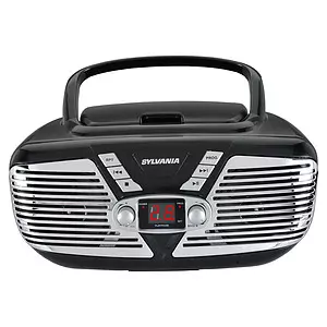 Sylvania - Retro portable CD radio boombox. Colour: black | Rossy