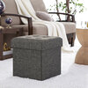 Folding fabric storage ottoman - Grey