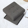 Folding fabric storage ottoman - Grey - 3