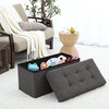 Large folding fabric storage ottoman - 2