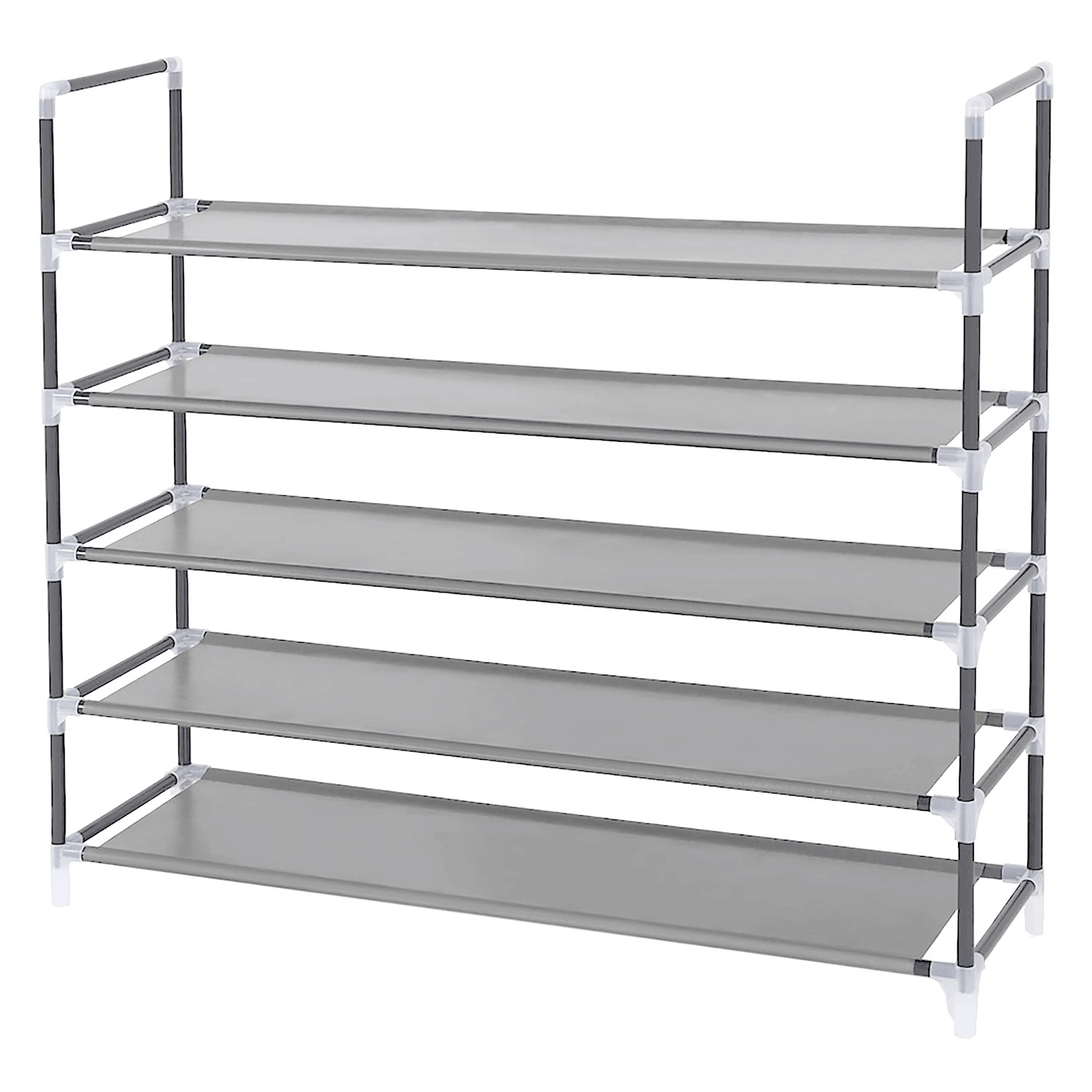 5-tier stackable metal shoe rack - 20 pairs - Grey