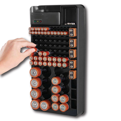 battery organizer with tester