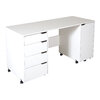 Sewing craft table with sliding storage drawer - 3