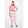 Charmour - Pantalon de pyjama en polaire - Carreaux roses