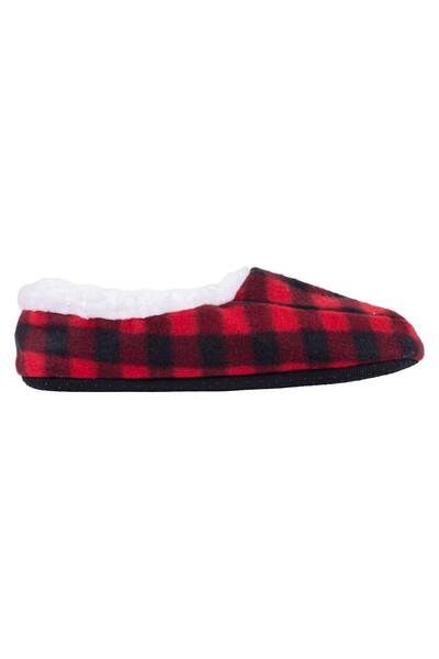 Outbound Men's O'Brian Fleece Lined Plaid Indoor House Slippers Non-Slip,  Red