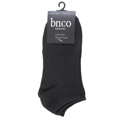 Cotton rich ankle socks - 3 pairs. Colour: black. Size: 9-11