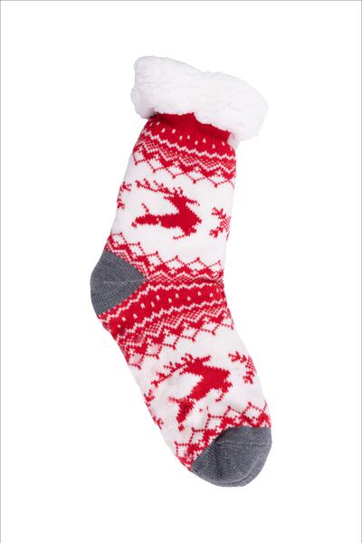 Bearpaw - Pawz - Sherpa-lined bootie slipper socks - Buffalo plaid