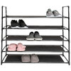 5-tier stackable metal shoe rack - 20 pairs- Black