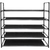 5-tier stackable metal shoe rack - 20 pairs- Black - 3