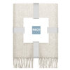 Faux cashmere throw blanket with fringes, 50"x60"