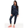 Silky velour jogger PJ set - Midnight sky stars - 3