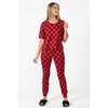 Charmour - Ens. de pyjama ultra doux en tricot hacci - Écossais rouge festif