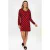 Charmour - Chemise de nuit ultra douce en tricot hacci - Écossais rouge festif - 2