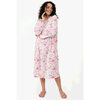 Charmour - Robe de chambre longue en micropolaire - Fleuri rose