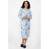 Charmour - Robe de chambre longue en micropolaire - Fleuri bleu