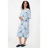 Charmour - Robe de chambre longue en micropolaire - Fleuri bleu - 2