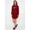 Charmour - Hooded sleepshirt - Buffalo check - "Let's get cozy"