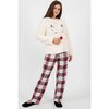 Suko - Rêves - Check & fleece PJ set - Red pom pom