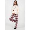 Suko - Rêves - Check & fleece PJ set - Red pom pom - 3