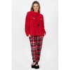 Check & fleece PJ set - Black pom pom