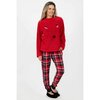 Check & fleece PJ set - Black pom pom - 2