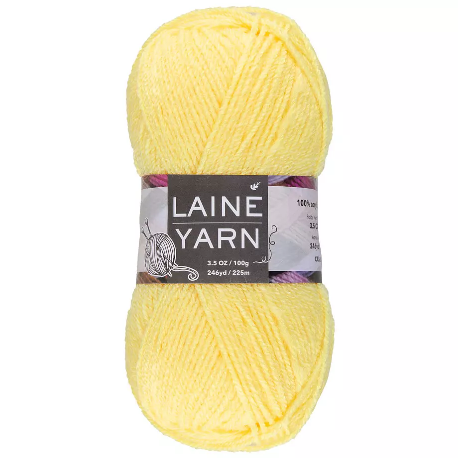 Acrylic yarn, yellow, 100g. Colour: yellow