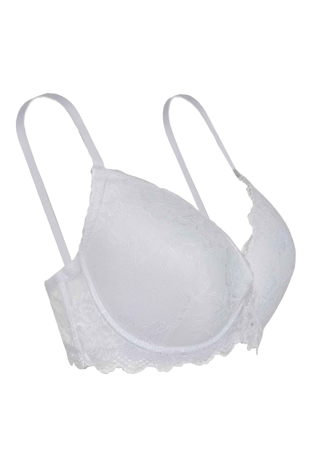 All-over lace push-up bra - White - Plus Size. Colour: white. Size: 38d