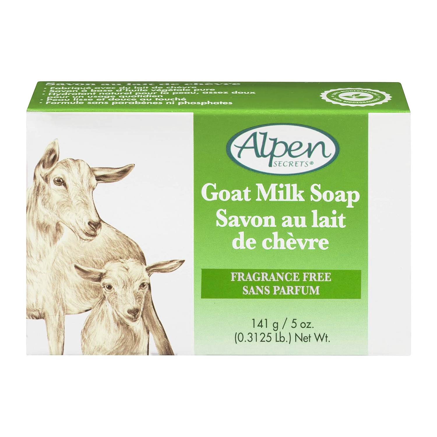Alpen Secrets - Goat milk soap, 141g - Fragrance free