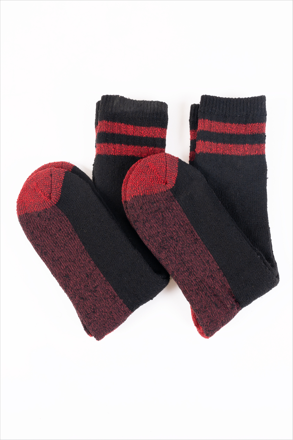 Brn bernardi cz10nr43 chaussettes hiver merino noir rouge taille l xl