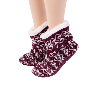 Bearpaw - Pawz - Sherpa-lined bootie slipper socks - Buffalo plaid. Colour:  black. Size: s/m