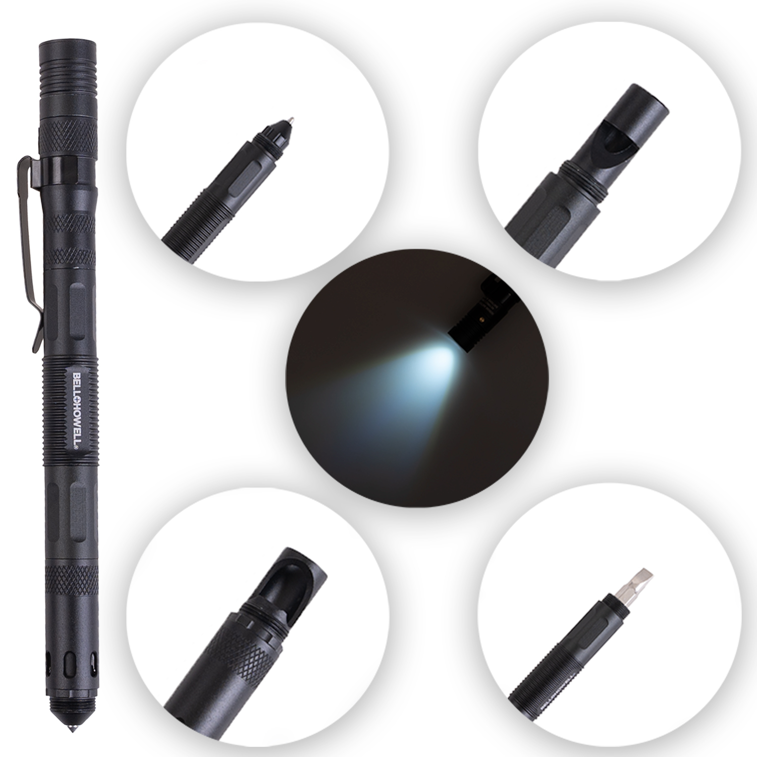 Bell+Howell Tac Pen Tactical Pen & Flashlight, 9 in 1