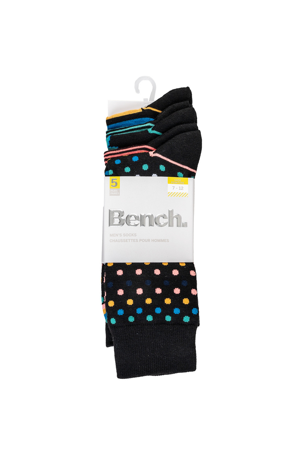 Bench - Chaussettes habillées, couleurs assorties, 5 paires