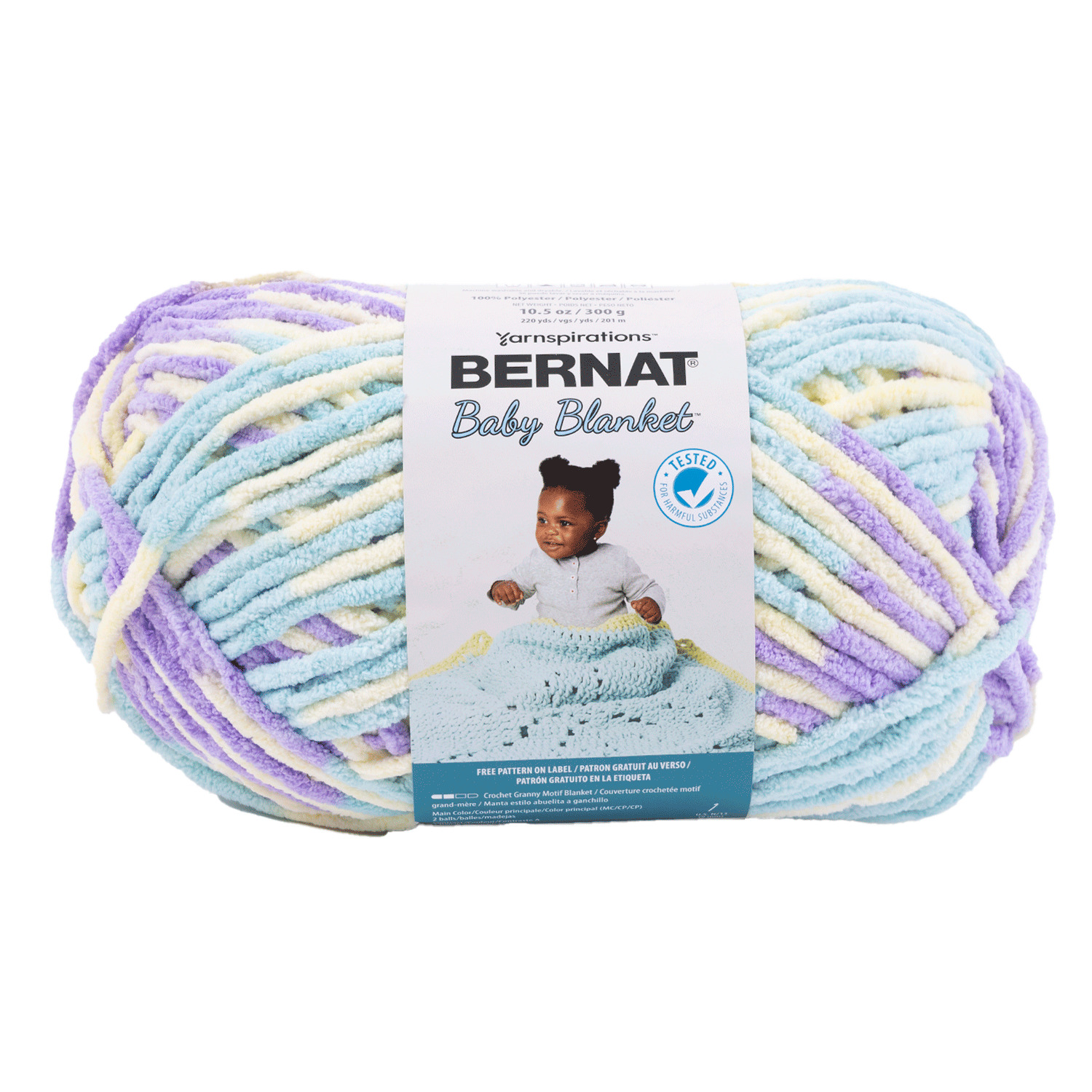 Bernat - Baby Blanket - Yarn, Easter Egg. Colour: light blue