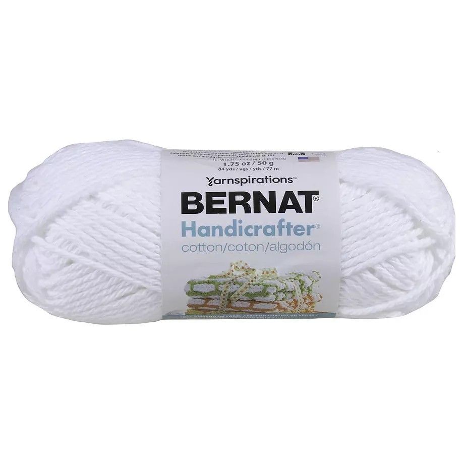 Bernat Handicrafter - Cotton yarn, white. Colour: white