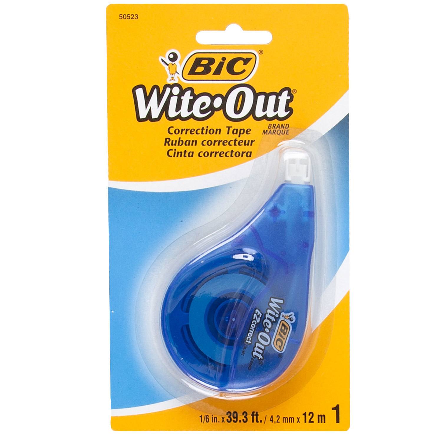 Bic Wite-Out Brand EZ Correct Ruban correcteur blanc, 10 pièces,  distributeur translucide pour montrer combien de ruban reste : :  Fournitures de bureau