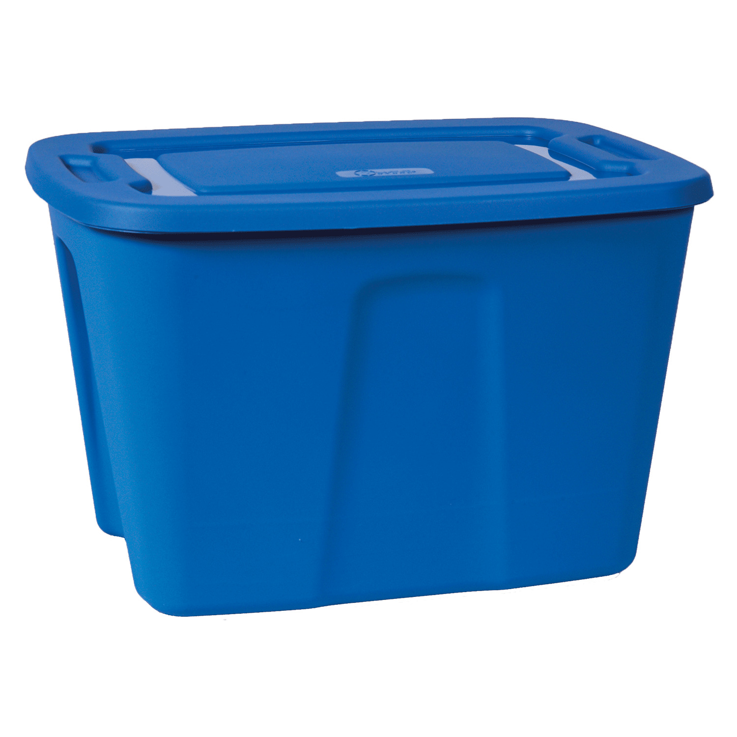 Blue plastic tote bin - 37L. Colour: blue