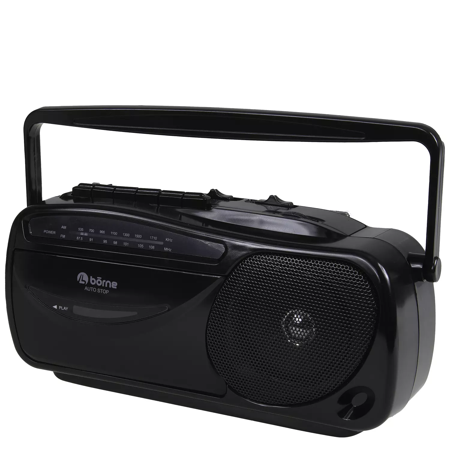Borne - lecteur et enregistreur de cassettes portatif avec radio am/fm.  Colour: black, Fr