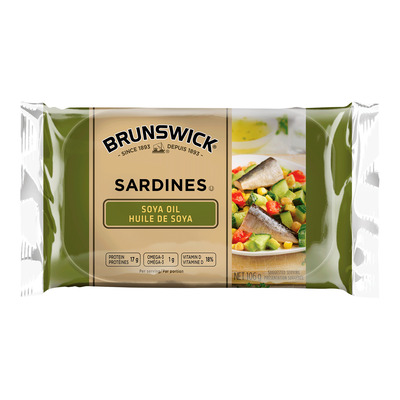 Brunswick - Sardines dans lhuile de soya, 106g