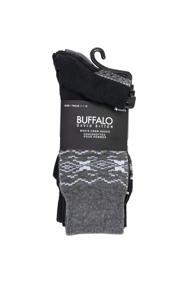 Buffalo - Crew socks, assorted colours - 4 pairs