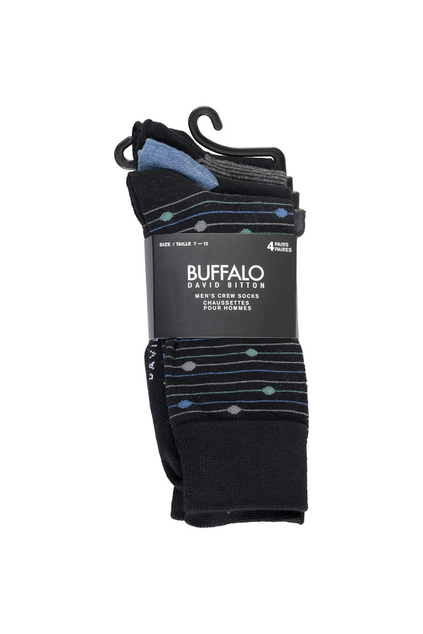 Buffalo - Crew socks, assorted colours - 4 pairs