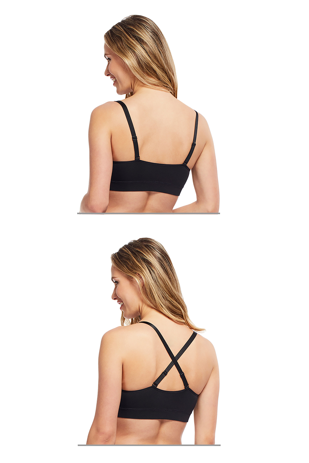 SOOMLON No Wire Bras for Women Fixed Shoulder Strap Daily Comfort Bra  Summer Bra Comfortable Bras Black L