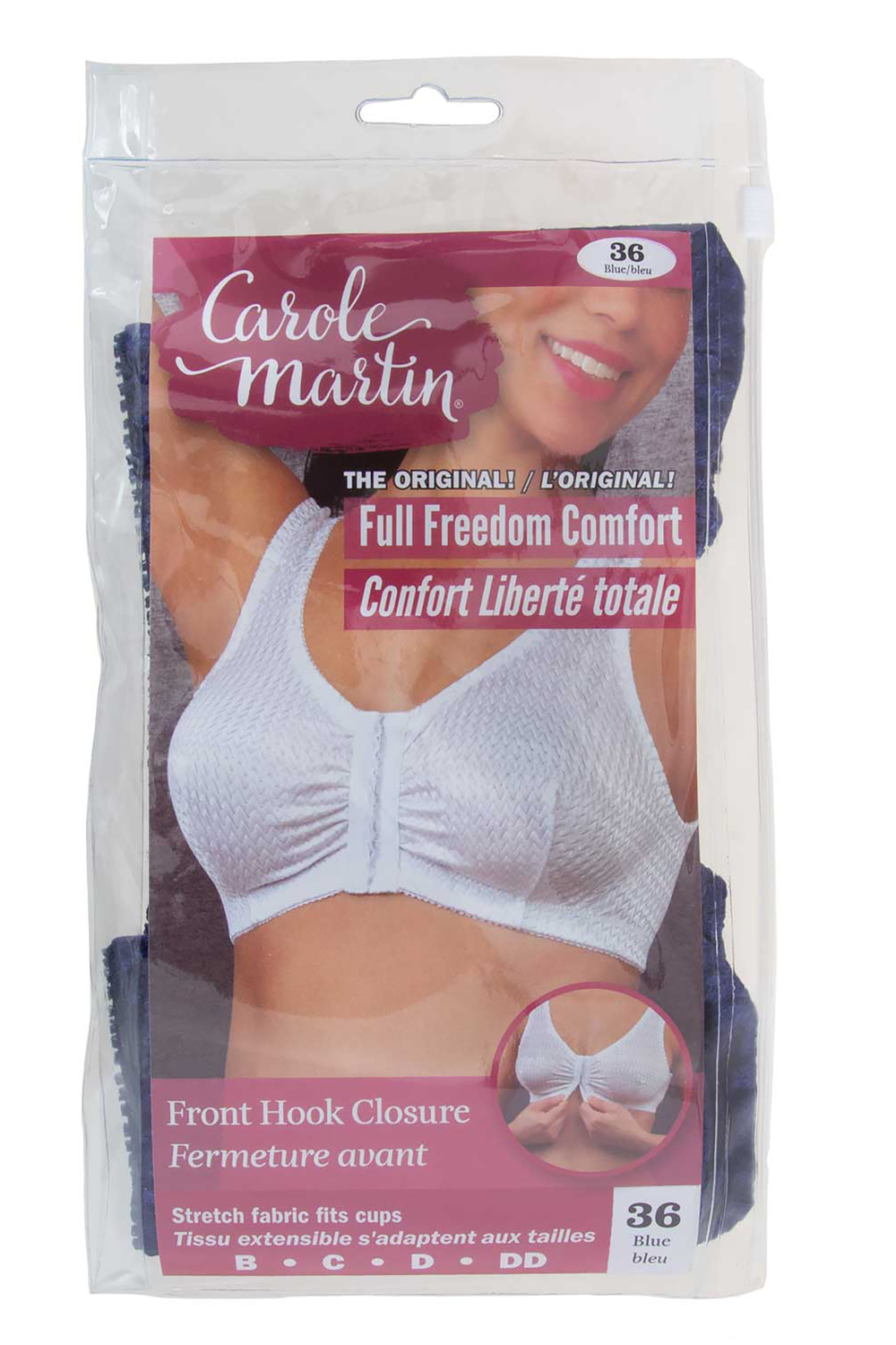 Carole Martin Full-Freedom Comfort Front Closure Bra for Women, Wireless 38  Beige