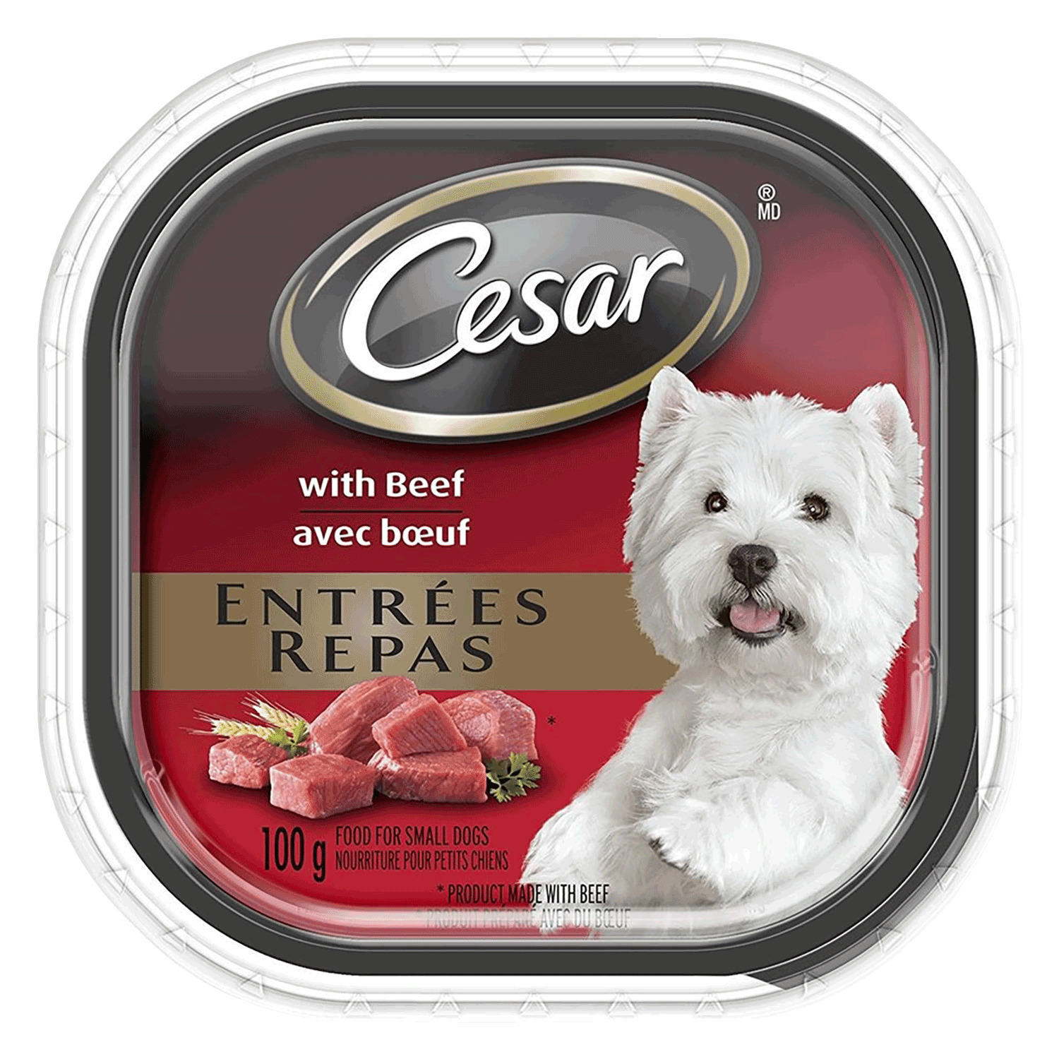 Cesar - Nourriture humide pour chiens adultes avec boeuf, 100 g