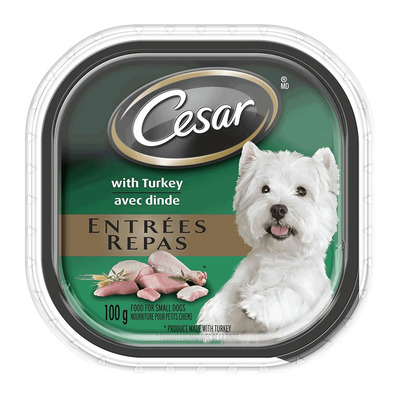 Cesar - Nourriture humide pour chiens adultes avec dinde, 100 g